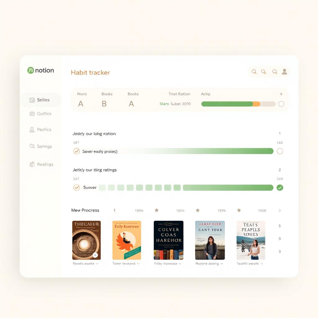 Prévia do template do Notion mostrando o diário de leitura
